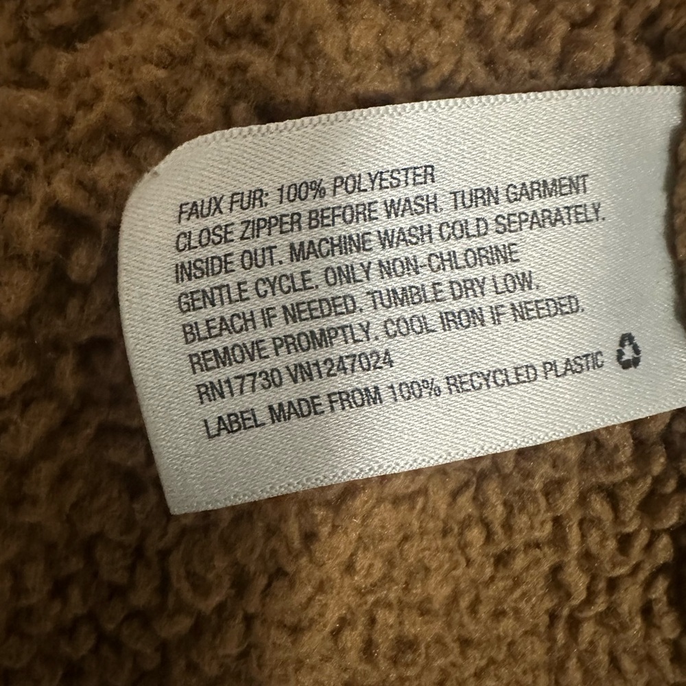 Original Use Brown Sherpa Faux Fur Hoodie Pullover – Men’s Medium - Picture 7 of 9